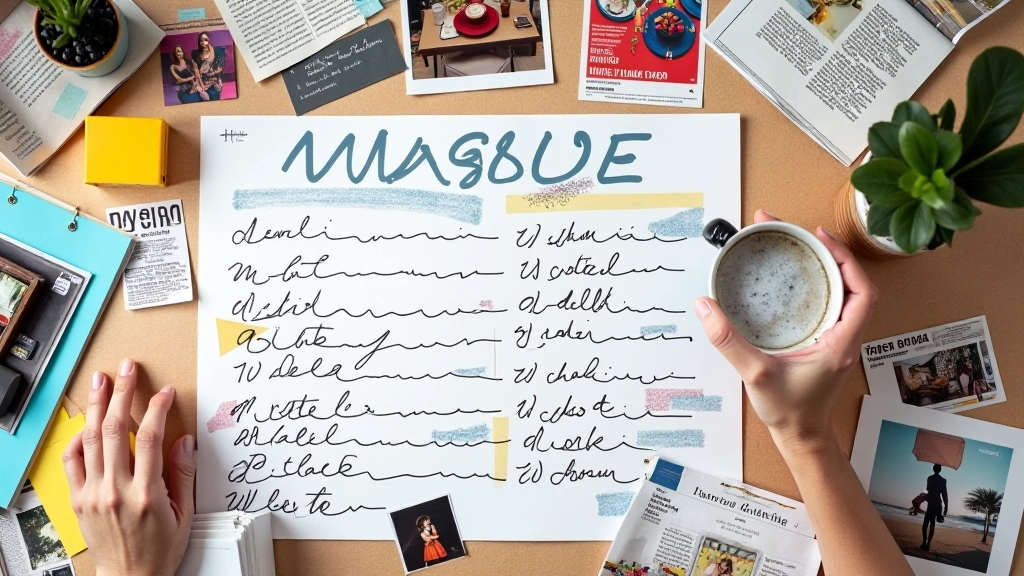 Voltooide visiebord met afbeeldingen en handgeschreven doelen in kleurrijke layout